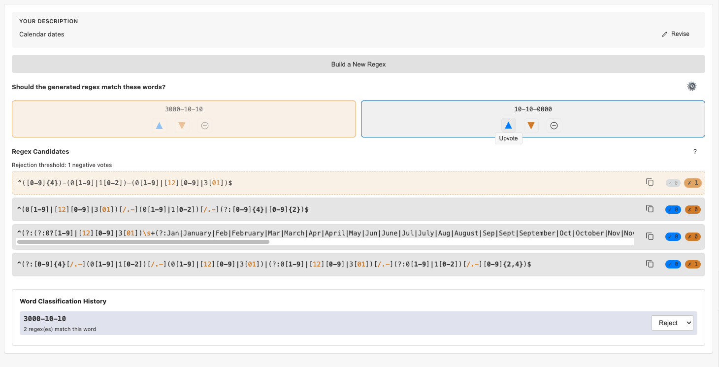 Screenshot of the PICK tool showing the voting process